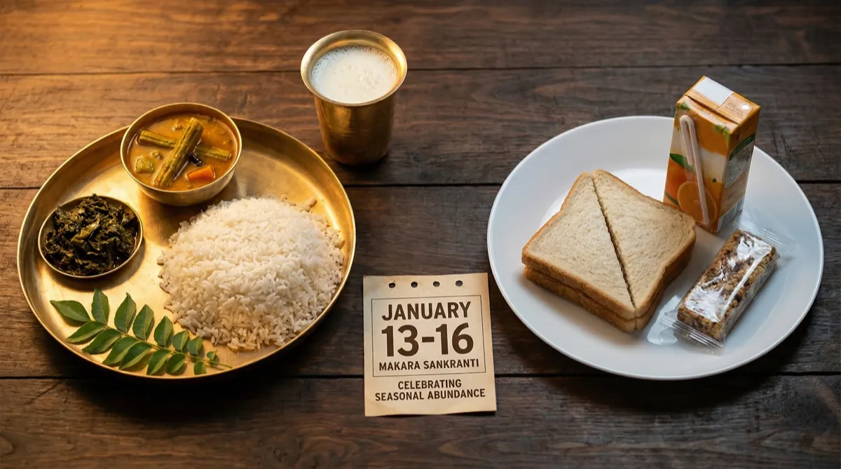 Traditional bazaar vs modern supermarket contrast