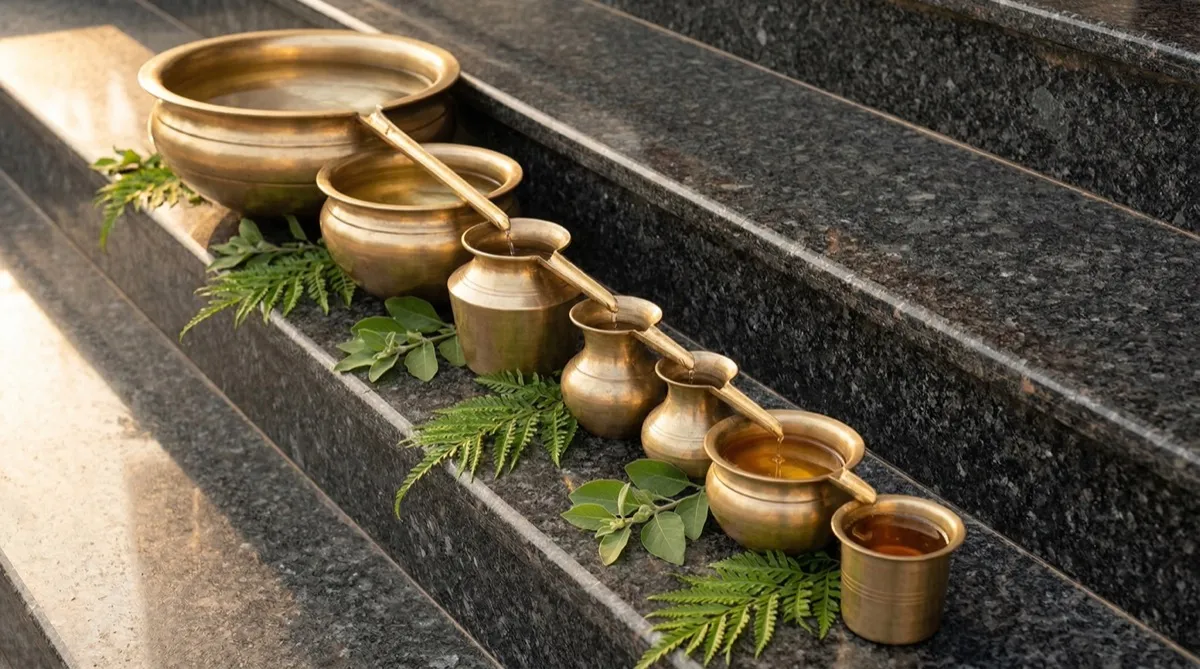 Seven dhatu vessels connected in a chain